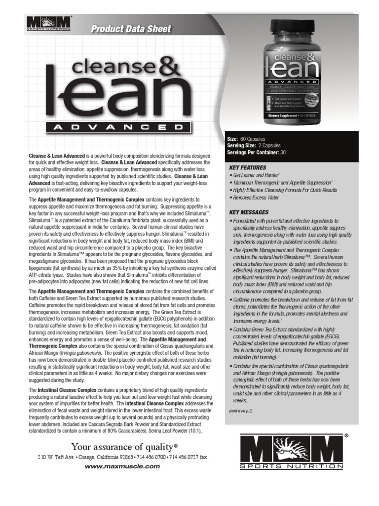 Cleanse & Lean Advanced | PDF | Adipocyte | Appetite