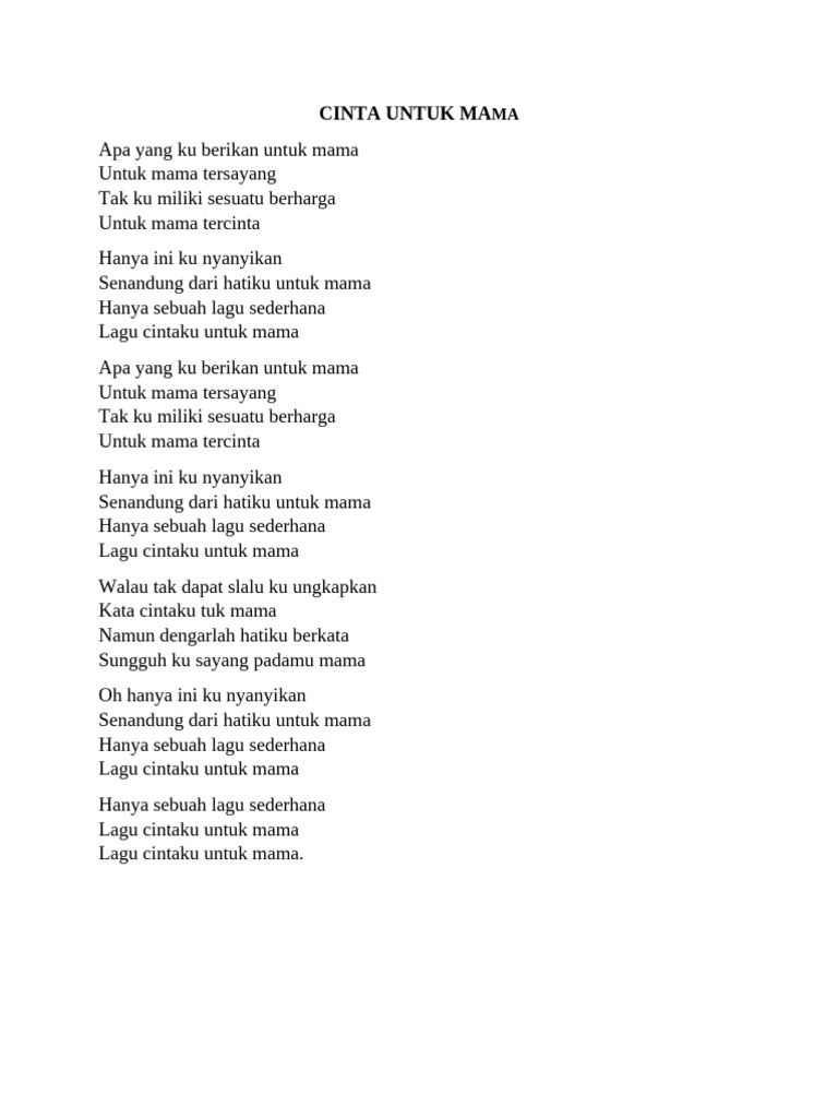 Cinta Untuk Mama | PDF