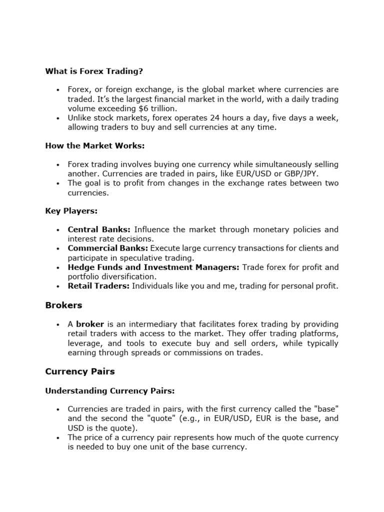 Introduction To Forex Trading | PDF