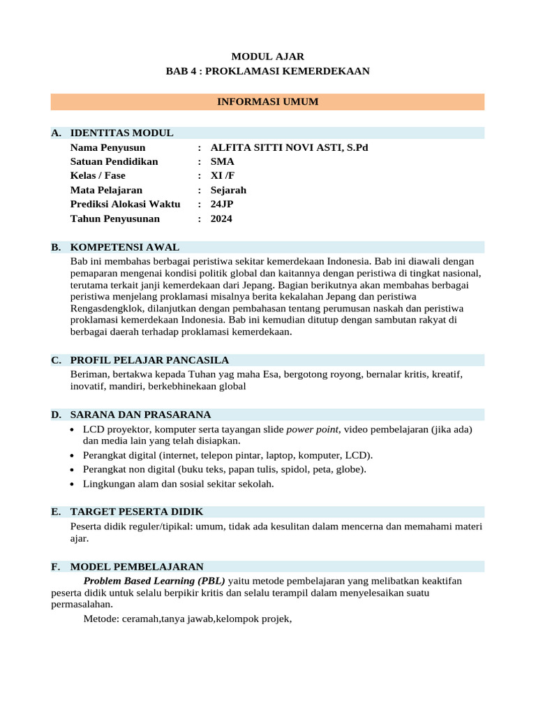 MODUL AJAR Bab 4 | PDF