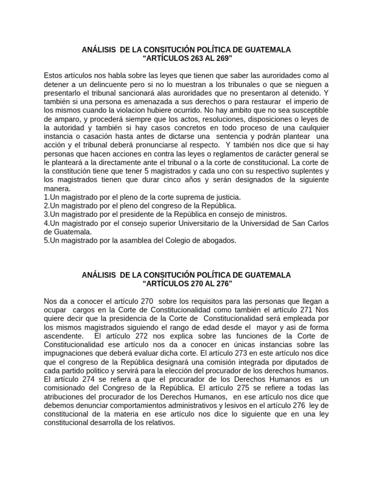 ANÁLISIS DE LA CONSITUCIÓN 3ro. Basico | PDF | Legislador | Guatemala
