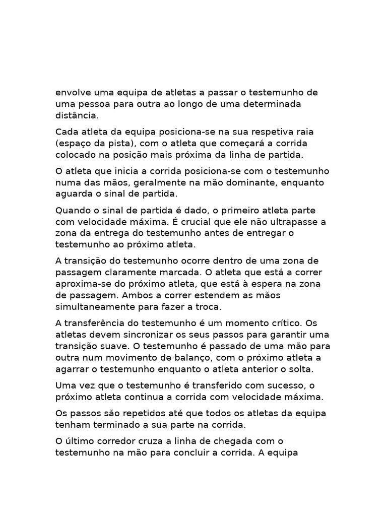Texto da apresenta o de edf corrida de estafetas pdf