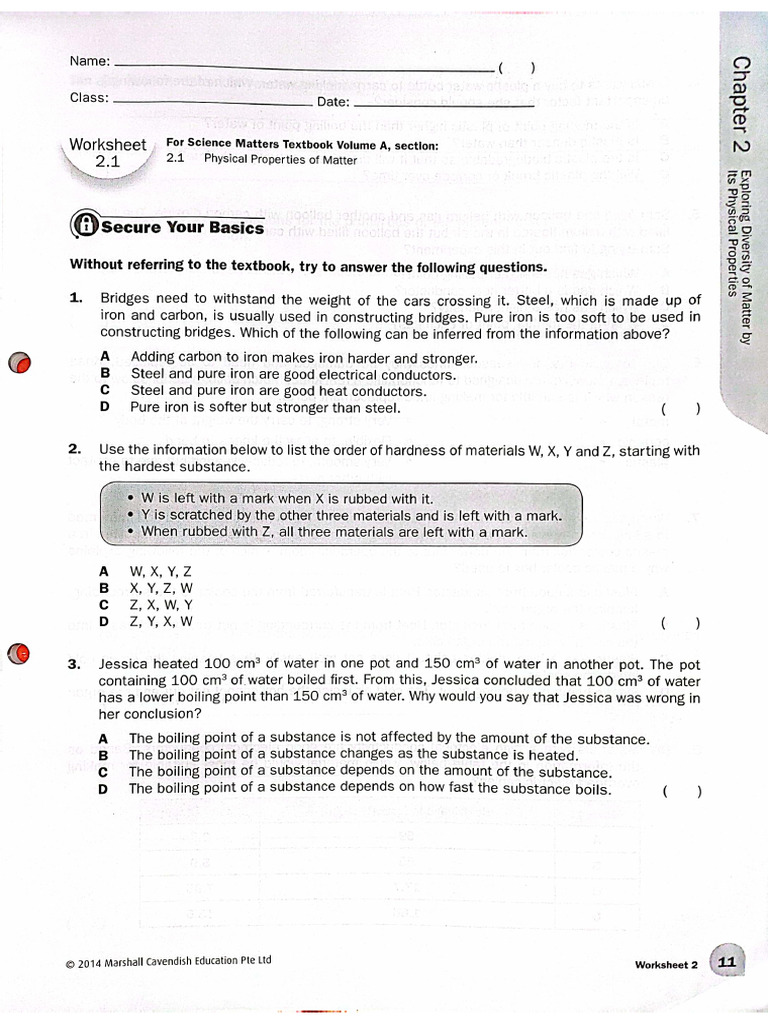 Science Workbook Chapter 2 | PDF