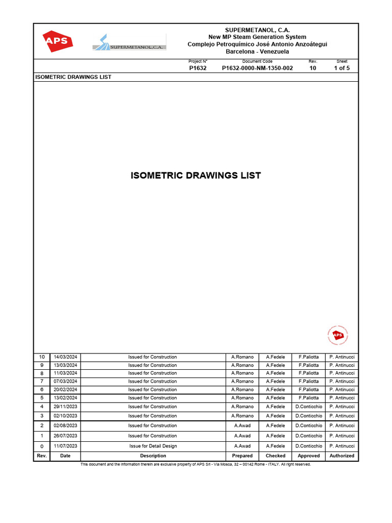 Isometric Drawings List | PDF