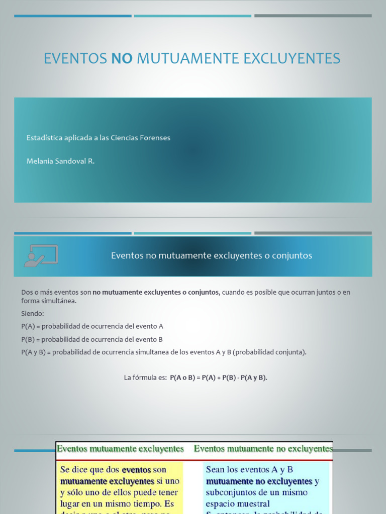 Eventos no mutuamente excluyentes | PDF
