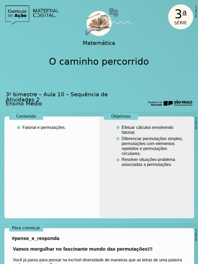 Aula 10 - O caminho percorrido | PDF