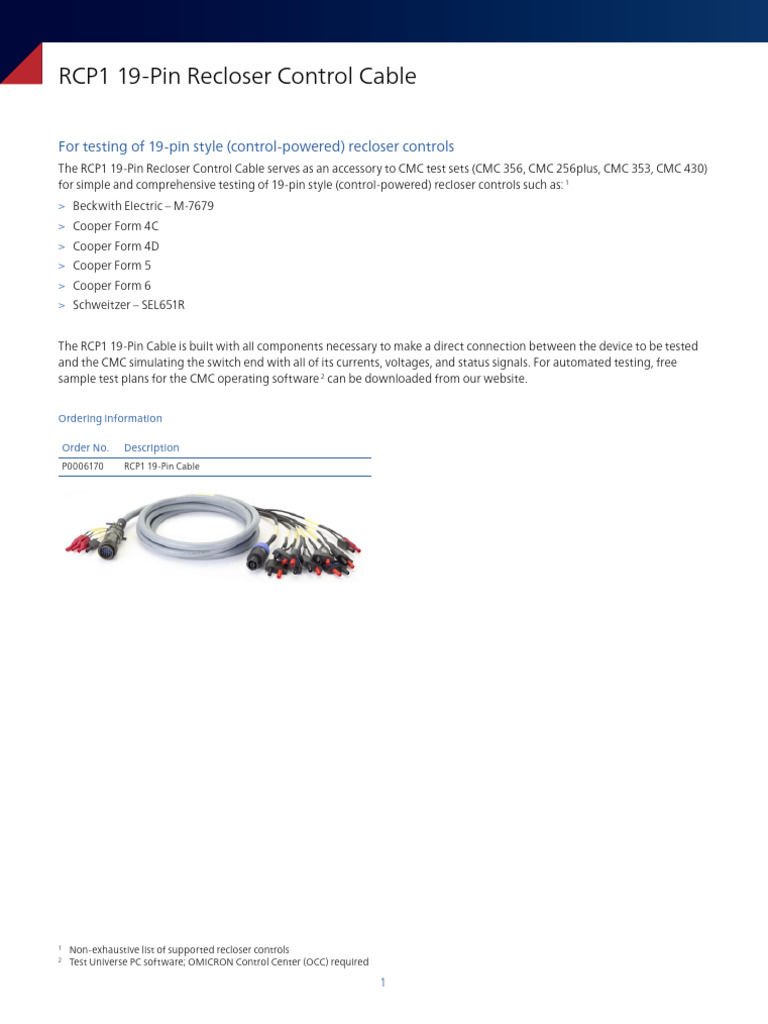 RCP1 Cable | PDF