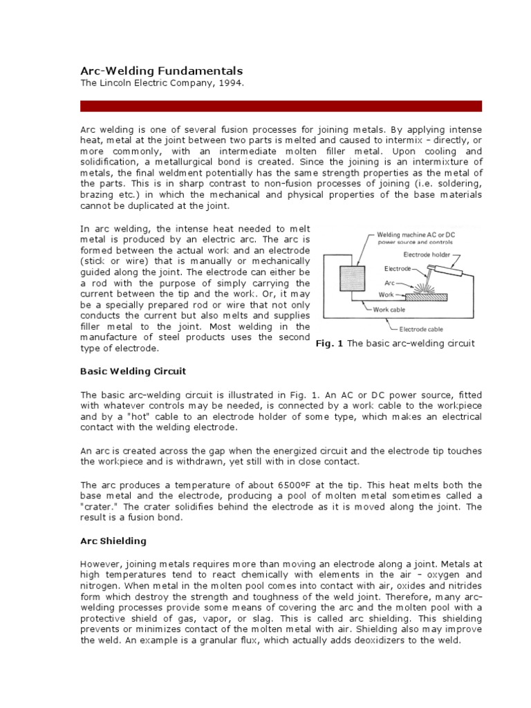 Arc Welding Fundamentals Explained | PDF | Electric Arc | Welding