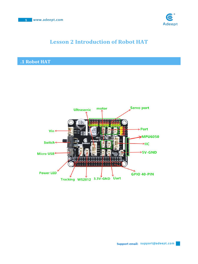 Lesson 2 Introduction of Robot HAT | PDF | Raspberry Pi | Computer ...