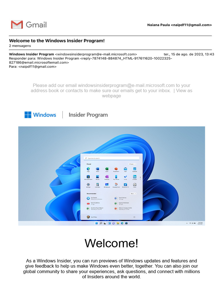 Welcome To The Windows Insider Program! | PDF