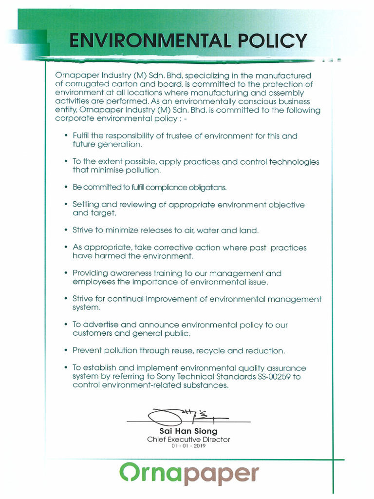 Environmental Policy | PDF