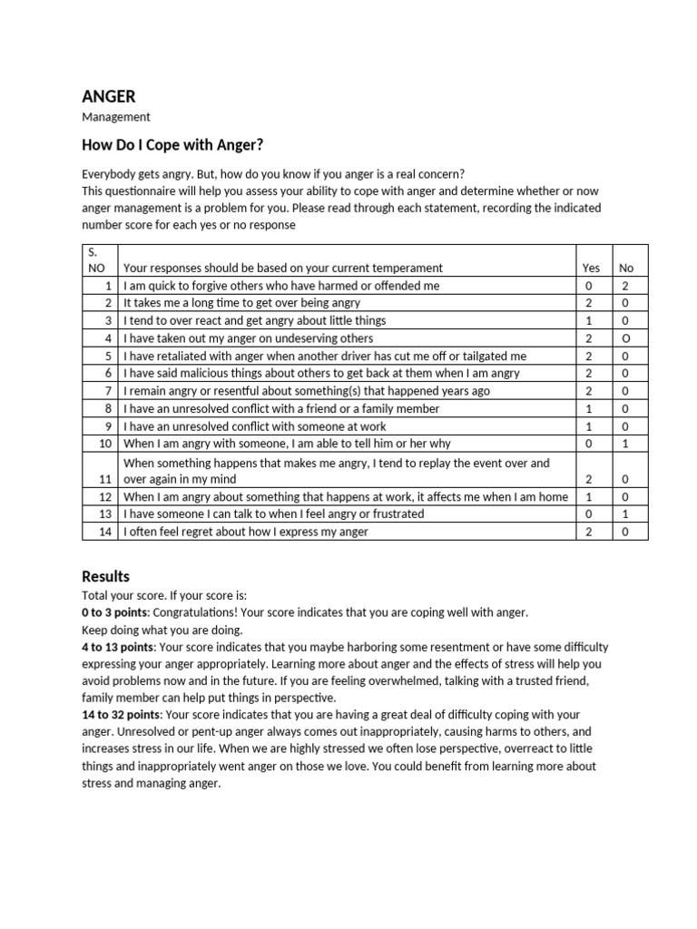 ANGER | PDF