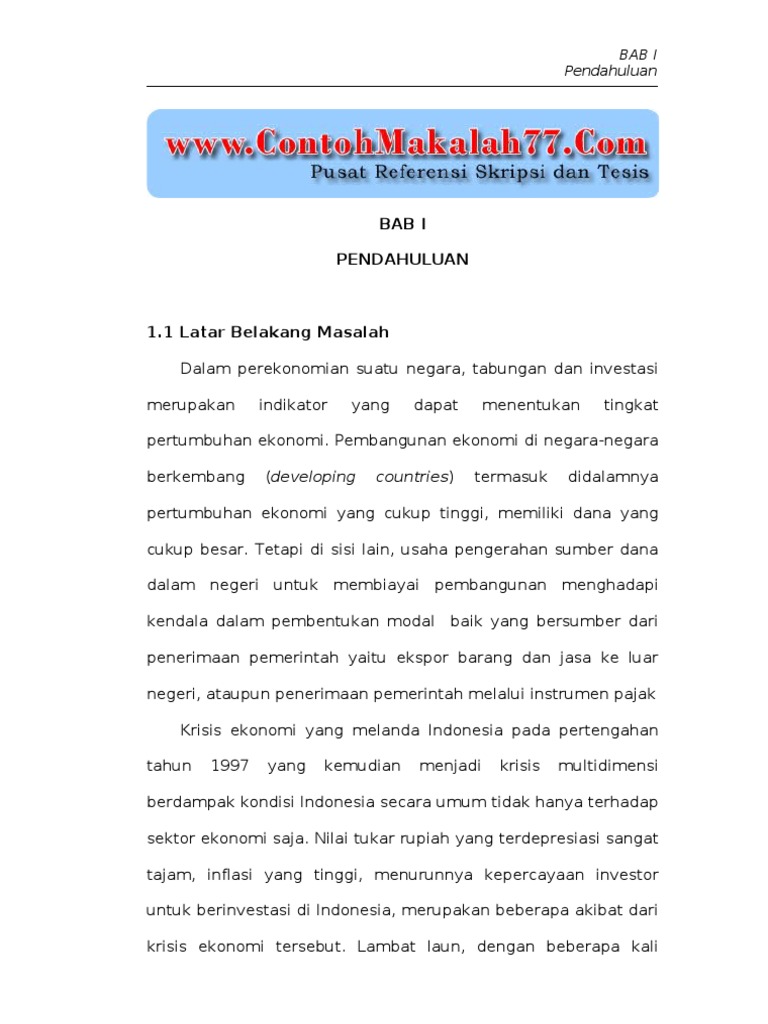 ANALISIS FAKTORFAKTOR YANG MEMPENGARUHI TABUNGAN DAN INVESTASI SWASTA