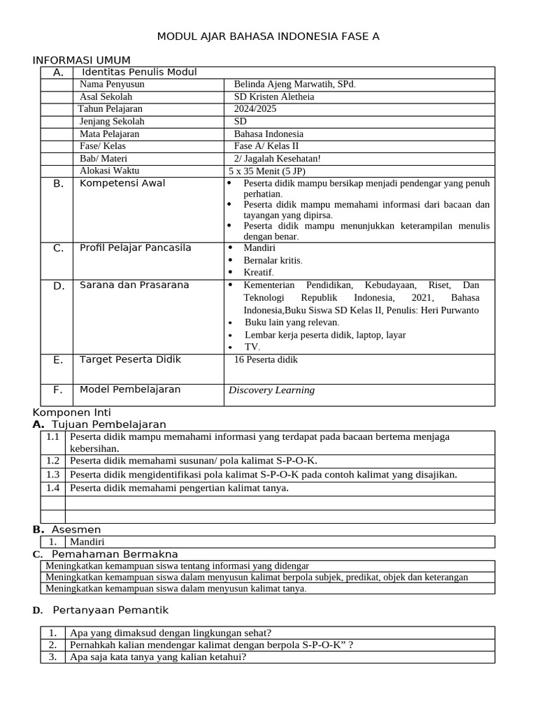 Modul B. Indo Bab 2 | PDF