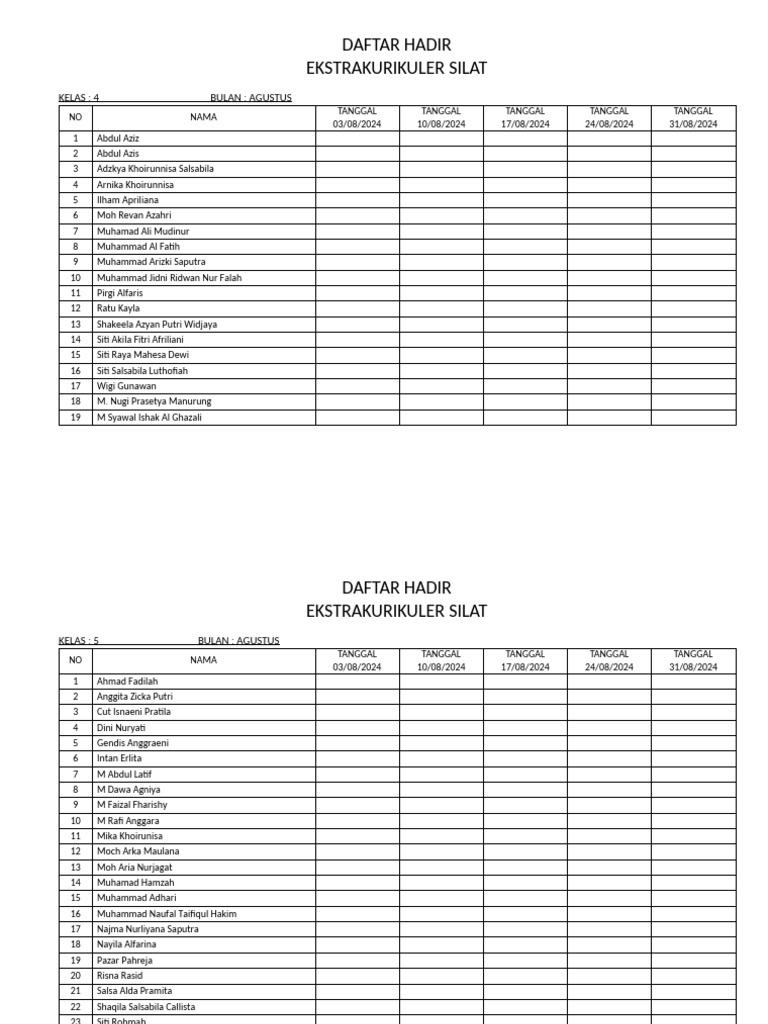 Daftar Hadir | PDF