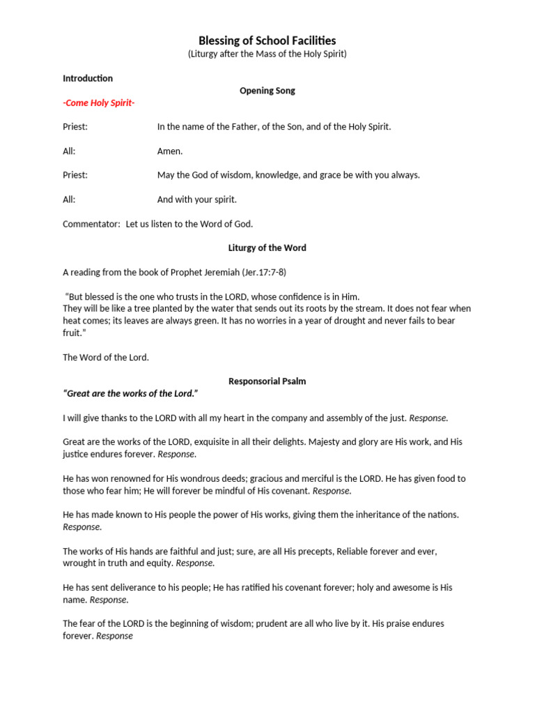 Blessing of School Facilities | PDF | God The Father | Prayer