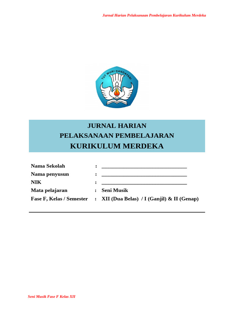 Jurnal Mengajar Harian Kurikulum Merdeka | PDF