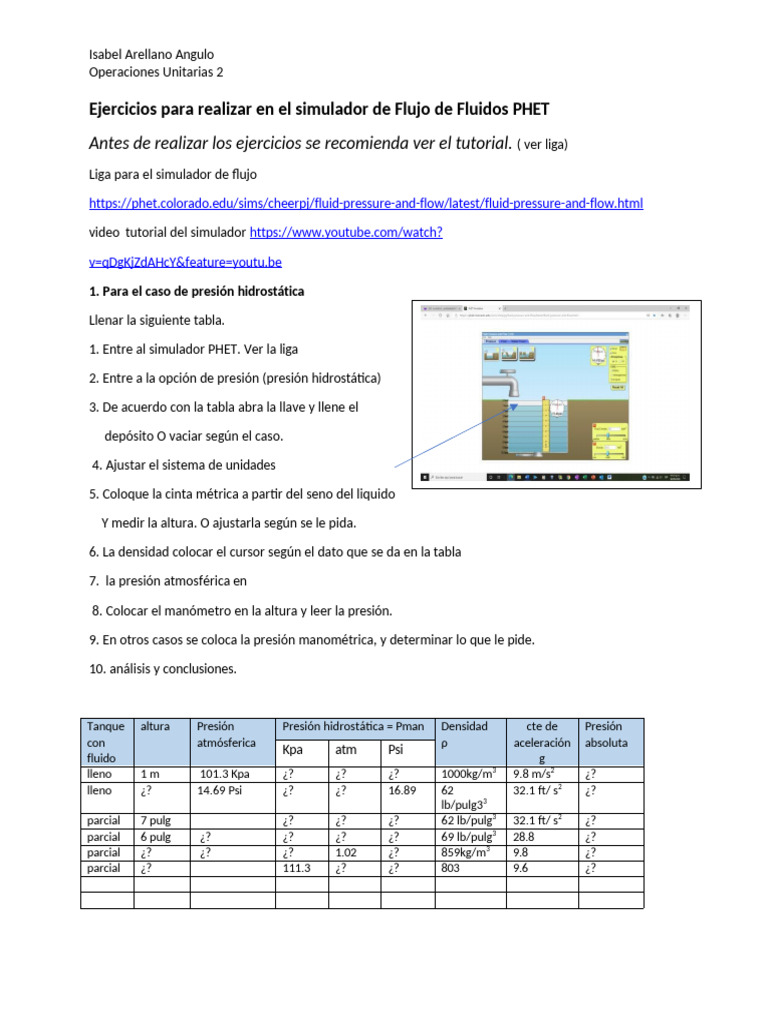 Practicas en El Simulador de Flujo de Fluidos | PDF | Presión | Materia ...