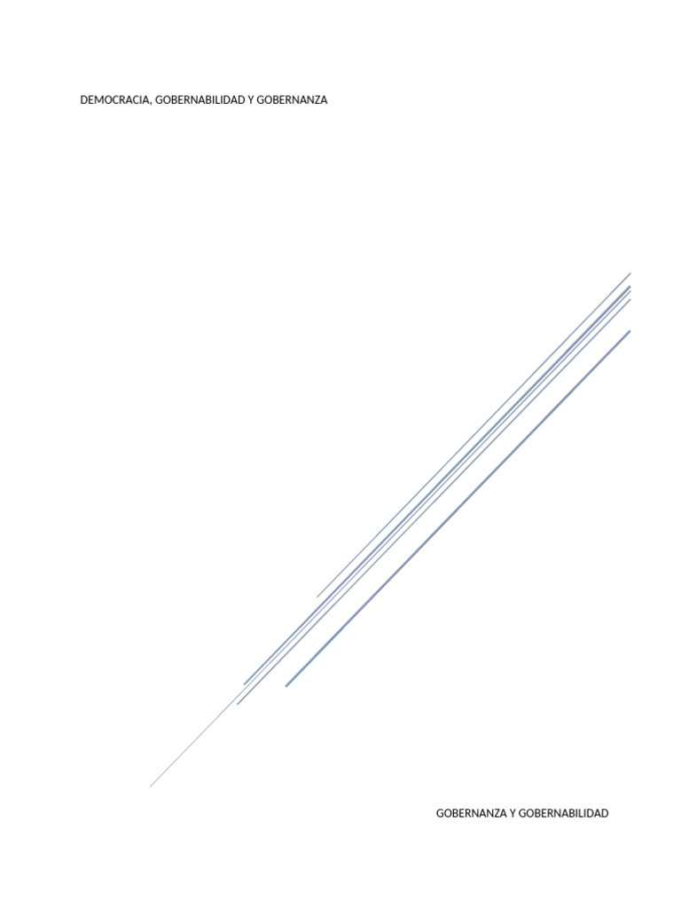 Democracia Gobernabilidad Y Gobernanza Pdf