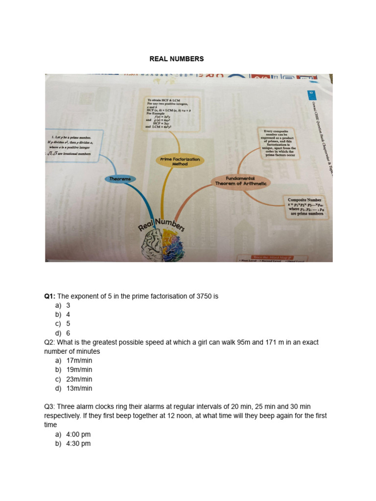 Real Numbers Revision 1 2 Pdf