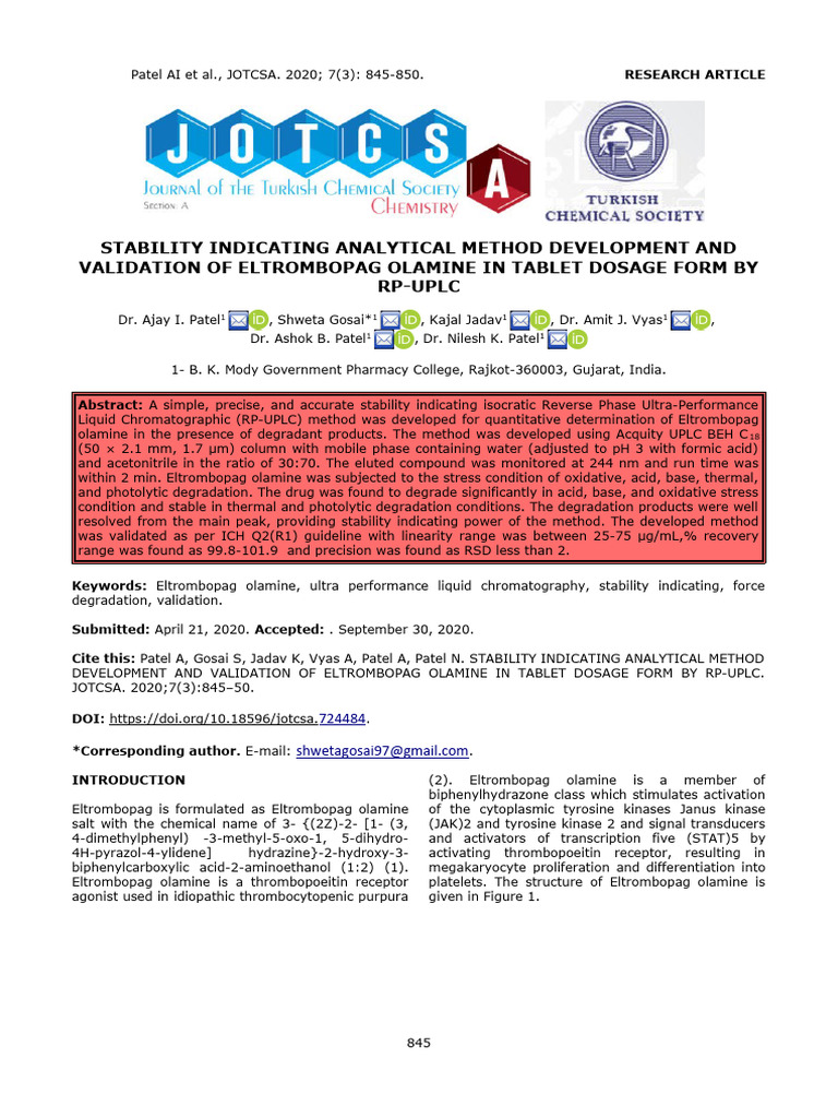 Stability Indicating Analytical Method Development | PDF