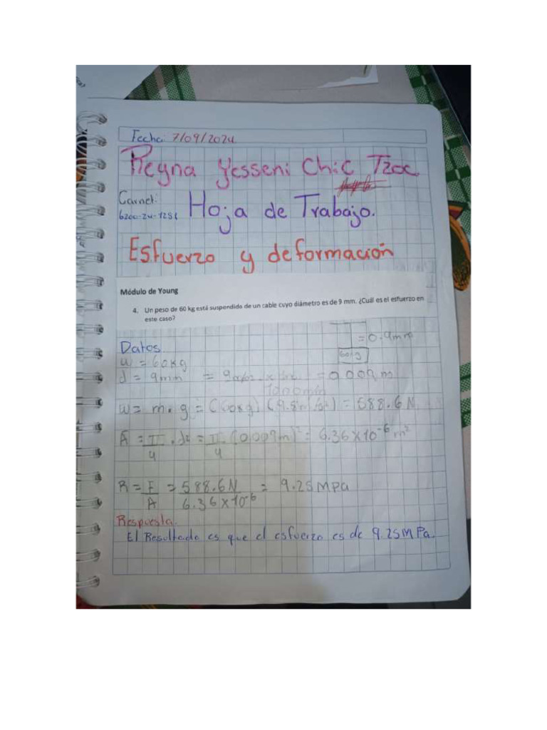 Tarea De Fisica Modulo De Young Y Modulo De Corte Pdf