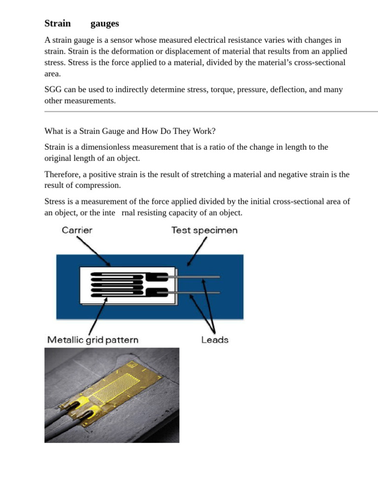 Strain Gauges | PDF