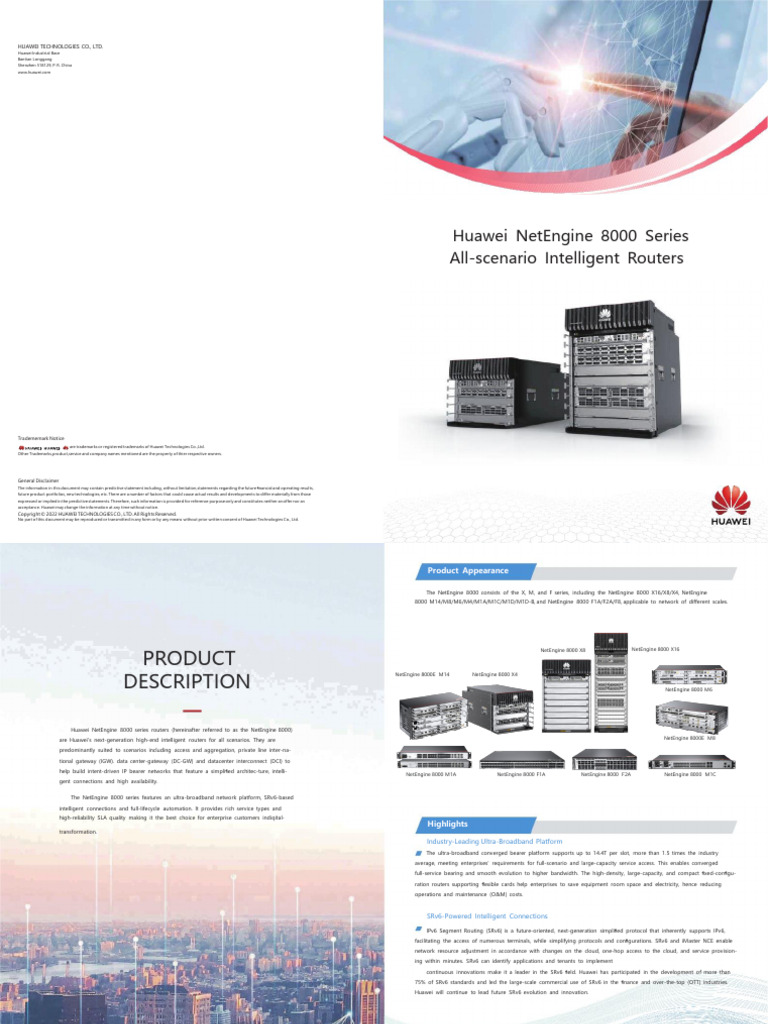 Huawei NetEngine 8000 Series All Scenario Intelligent Routers Brochure ...