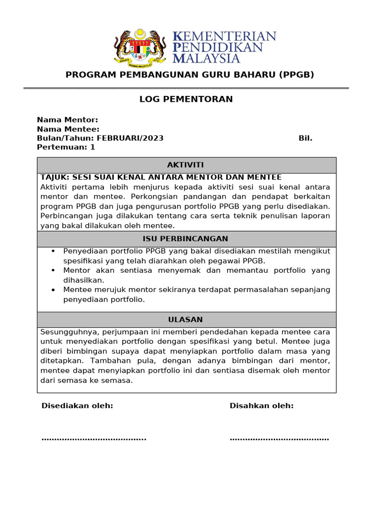 Log Pementoran | PDF