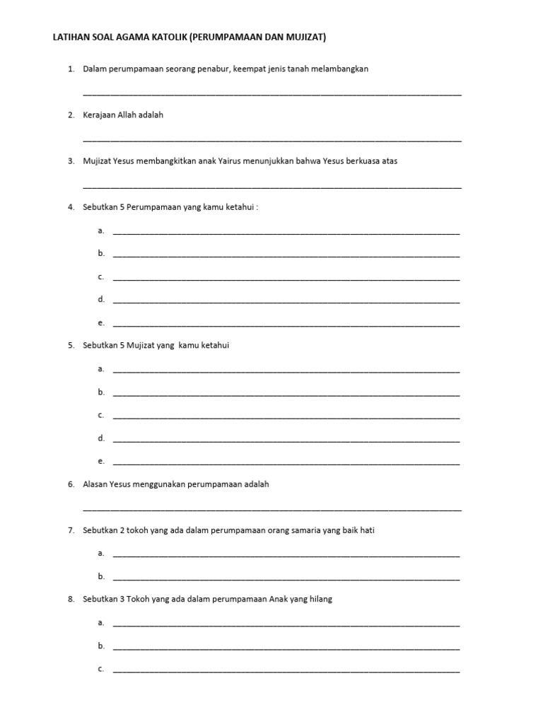 Membangun Iman Melalui Latihan Soal: Panduan Lengkap Latihan Soal Agama Katolik Kelas 4 Semester 2