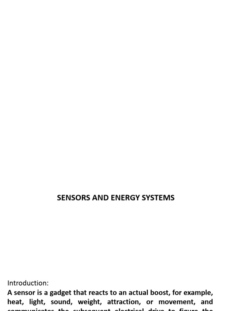 Sensors and Energy Systems Overview | PDF | Sensor | Science & Mathematics