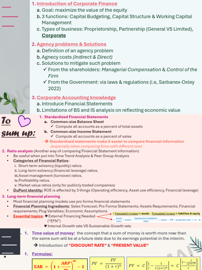 Corporate Finance Overview and Analysis | PDF | Equity (Finance) | Loans