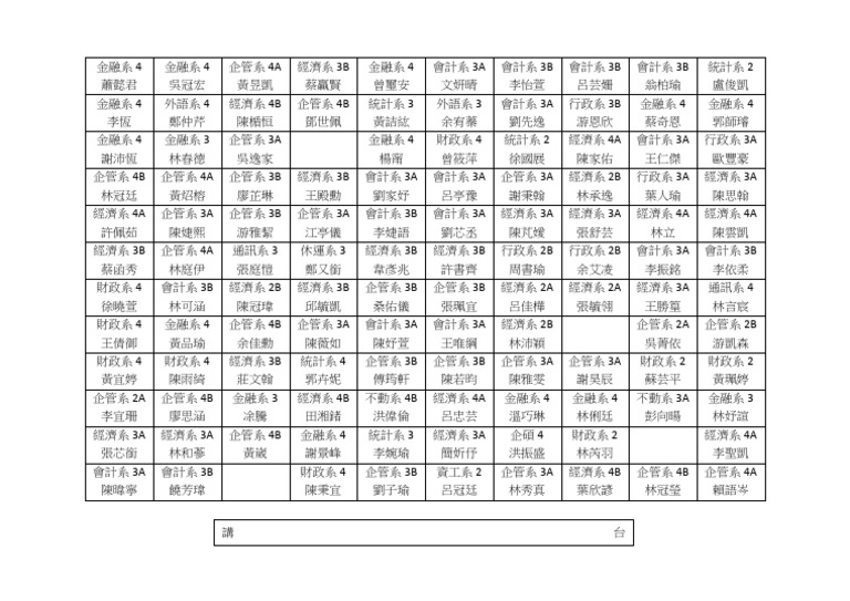 座位表 | PDF
