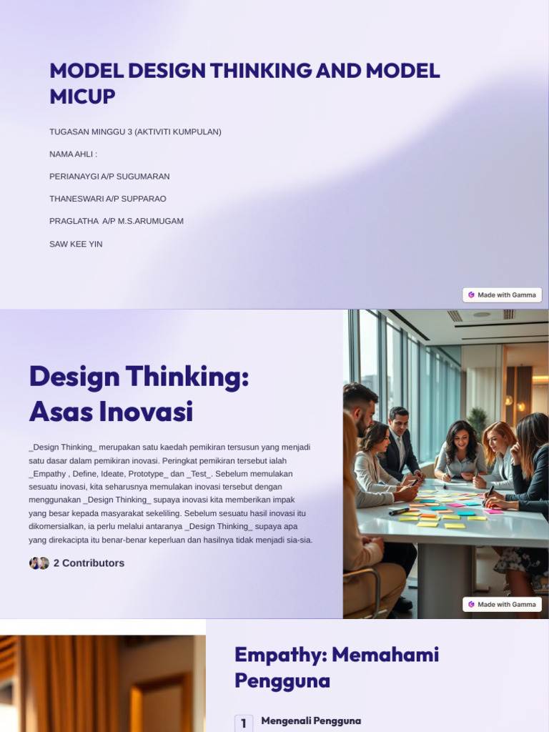 Model Design Thinking and Model Micup | PDF