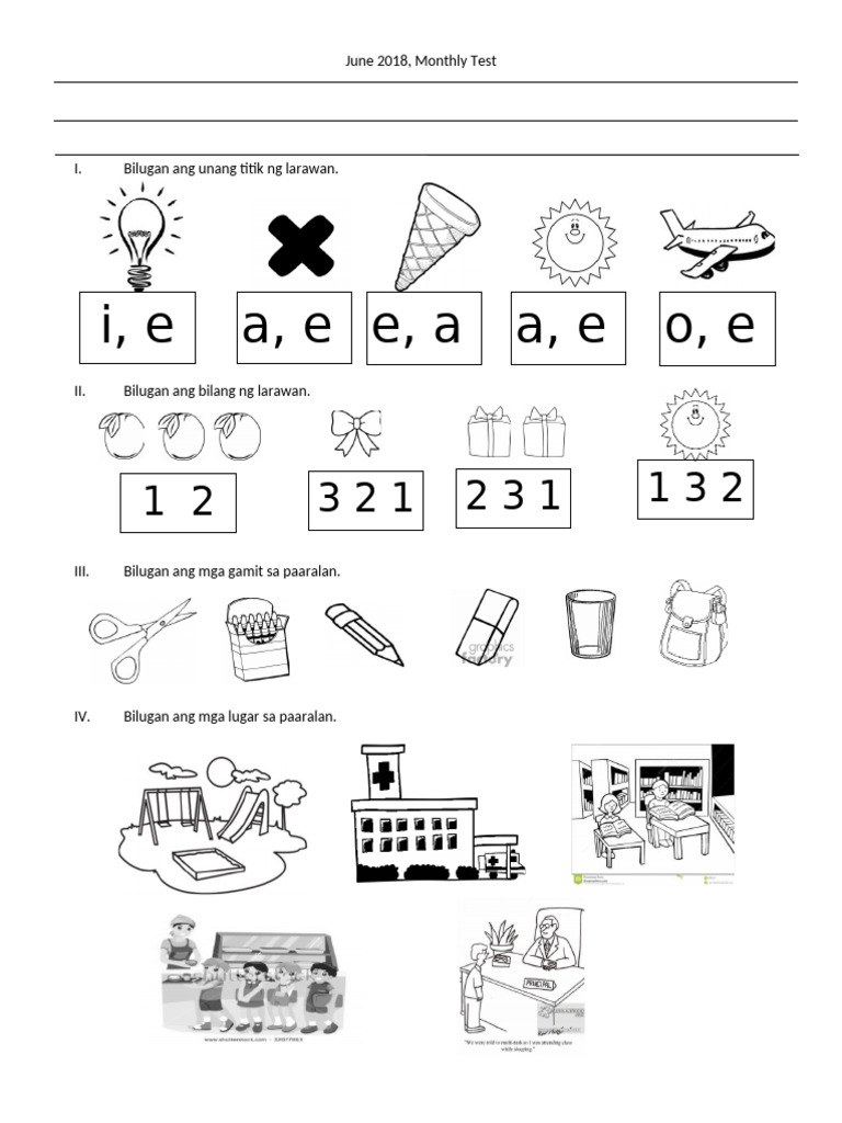 June monthly test pdf