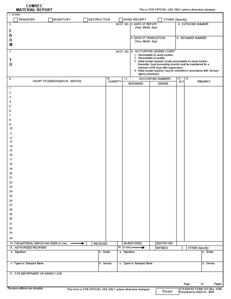 Standard Form 153 Instructions | PDF