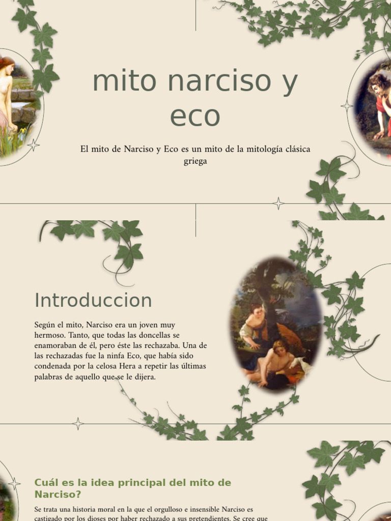 Mito de Narciso y Eco Dio 3 | PDF, image size:768x1024