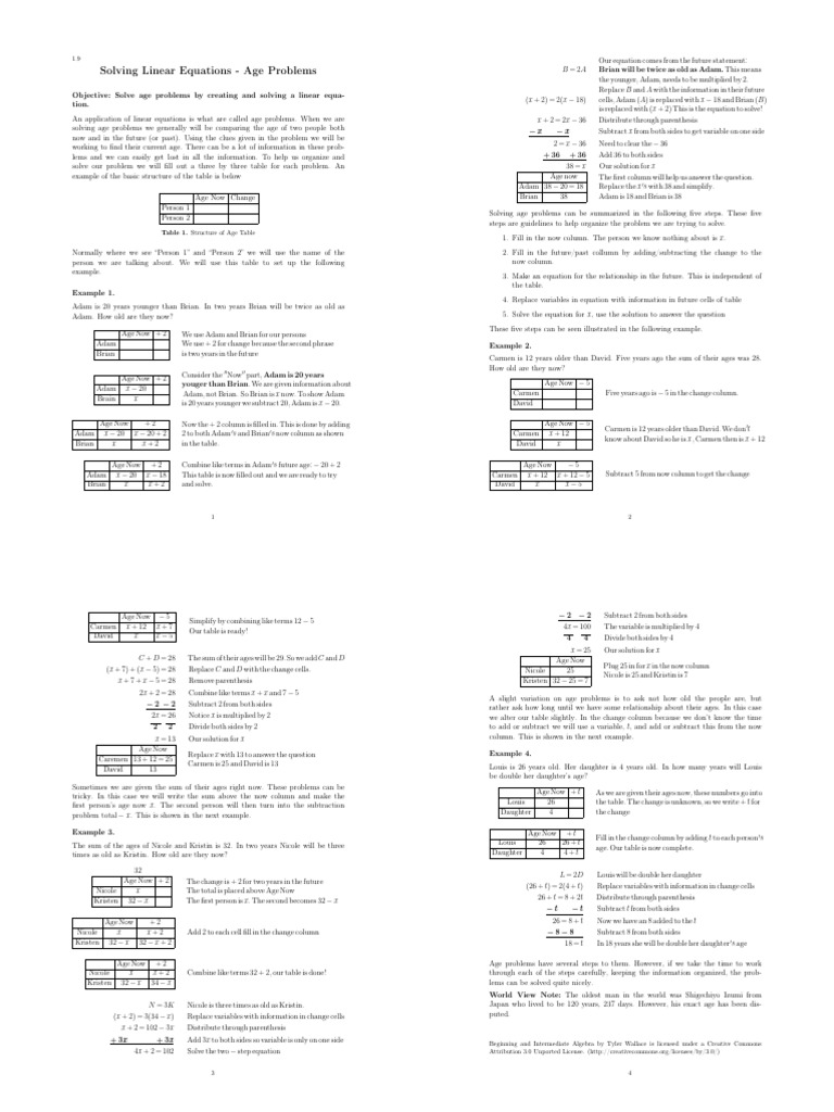 CSE - Age Problems | PDF