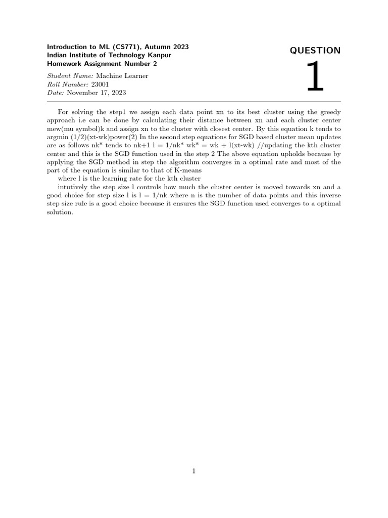 hw2 1 | PDF | Cluster Analysis | Teaching Methods & Materials