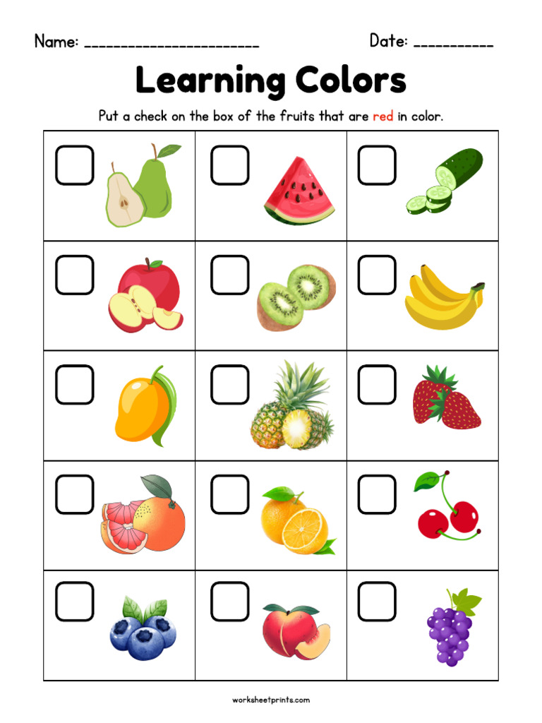 6 Red Fruits Learning Colors | PDF