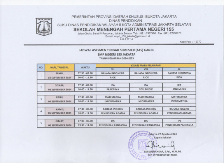 Jadwal Ats Ganjil 24 25 Pdf
