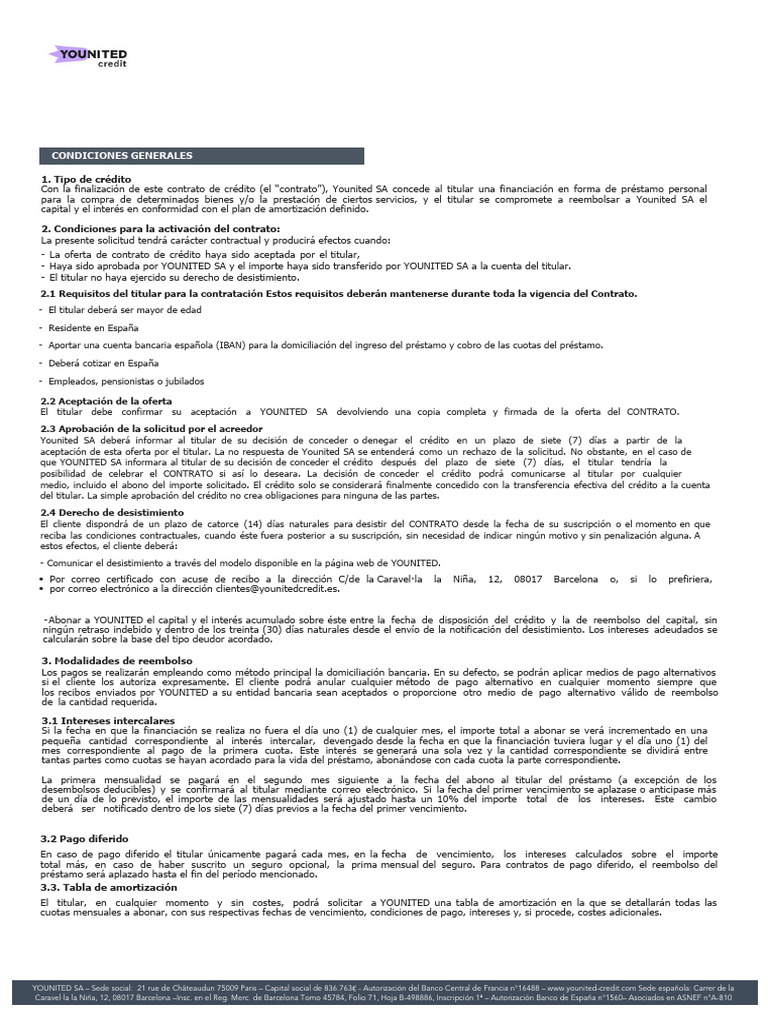 Condiciones Generales | PDF