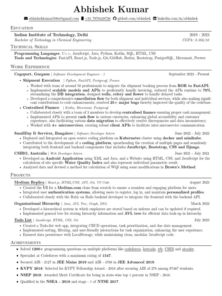 Abhishek - S - Resume 2 | PDF