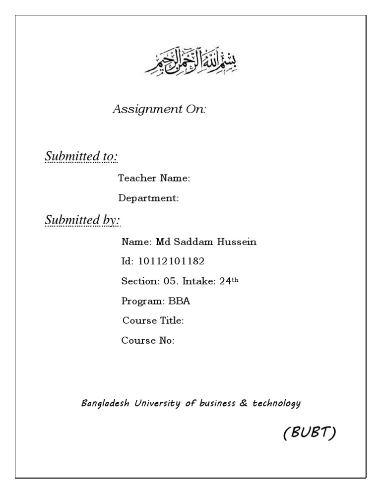 BBA Assignment Submission Details | PDF