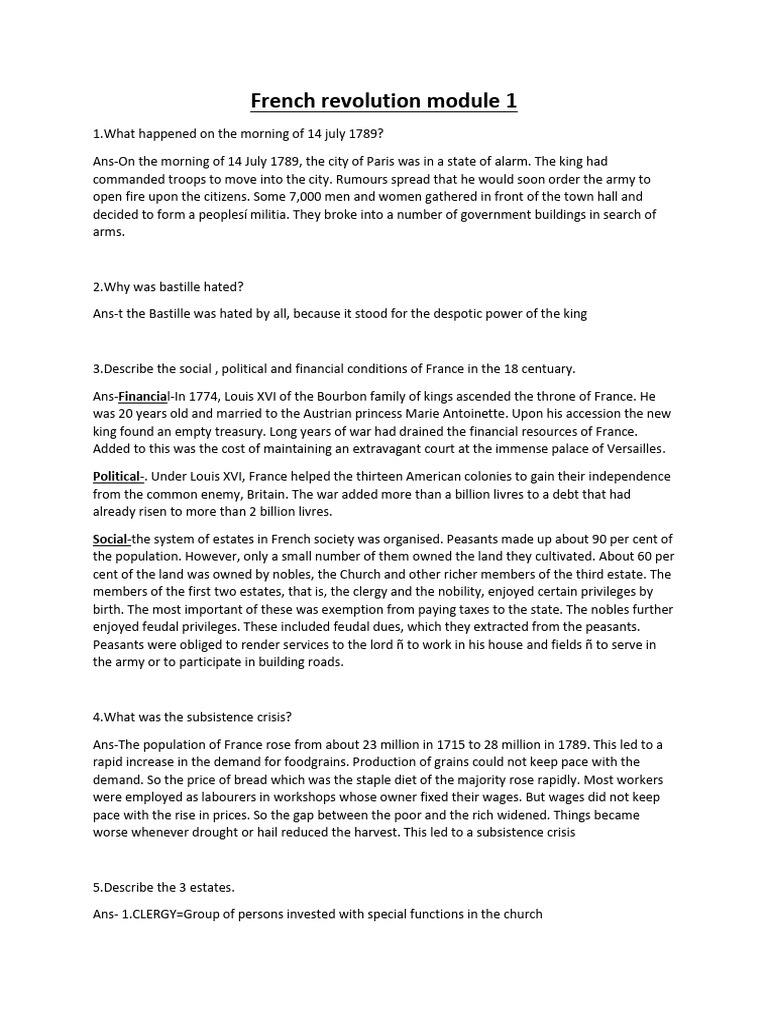 French Revolution Module 1 | PDF