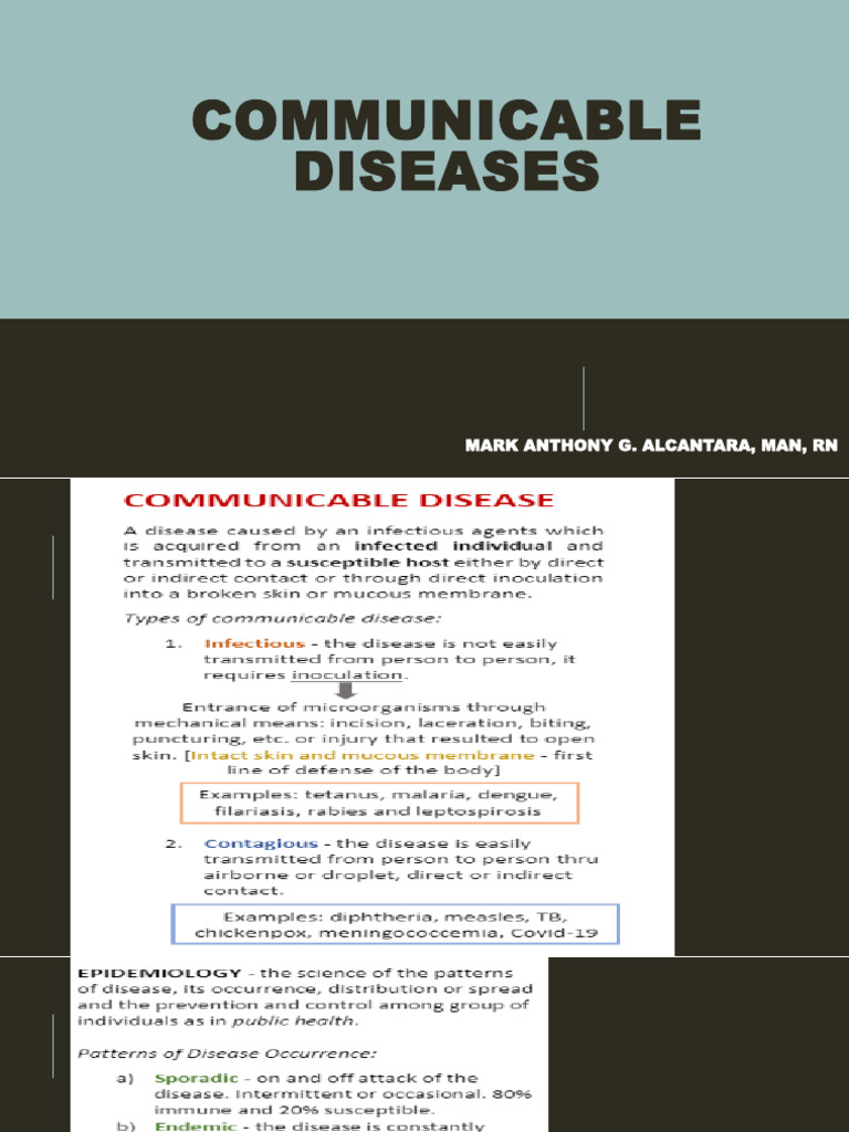 Communicable Diseases Concepts | PDF