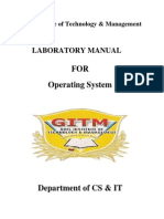 FOR Operating System: Laboratory Manual