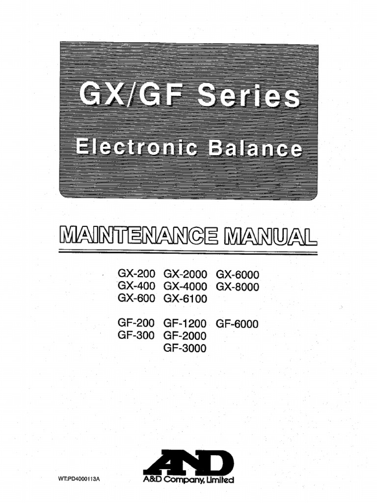 AandD GFGX Series Technical Manual | PDF