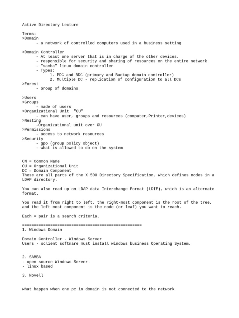 Active Directory JRLZDNOTES | PDF