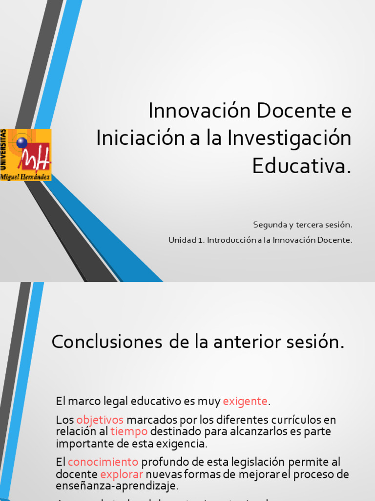 TEMA 1 - Introducción A La Innovación Docente 2016 | PDF | Plan de ...
